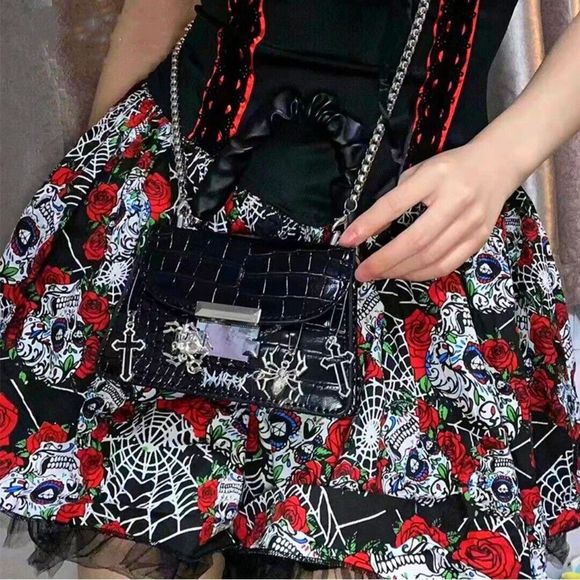 NWT Lip Service/Hot Topic Sm Day Of The Dead Skull Dress - Picture 2 of 6